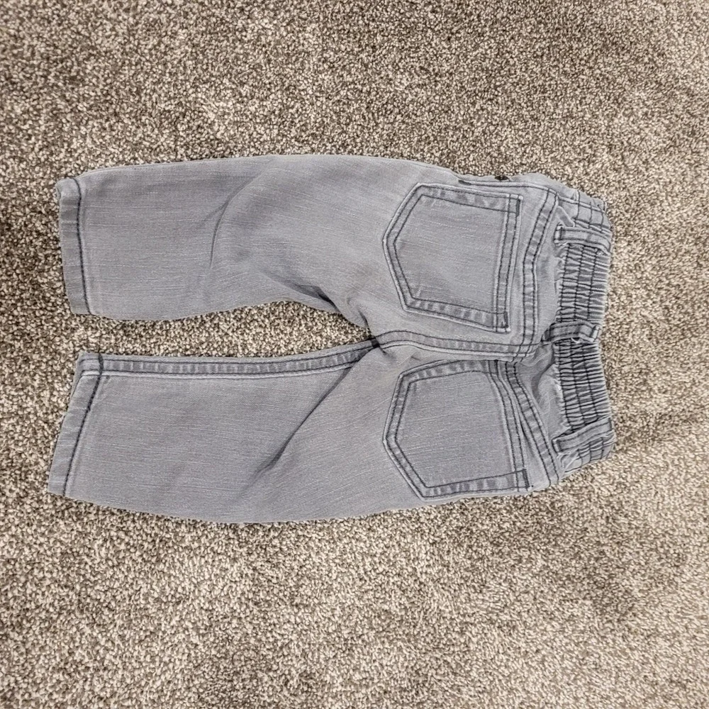 Crazy 8 Rocker Jeans Kids 6-12 Months Gray Slim Fit Elastic Waist Denim Pants